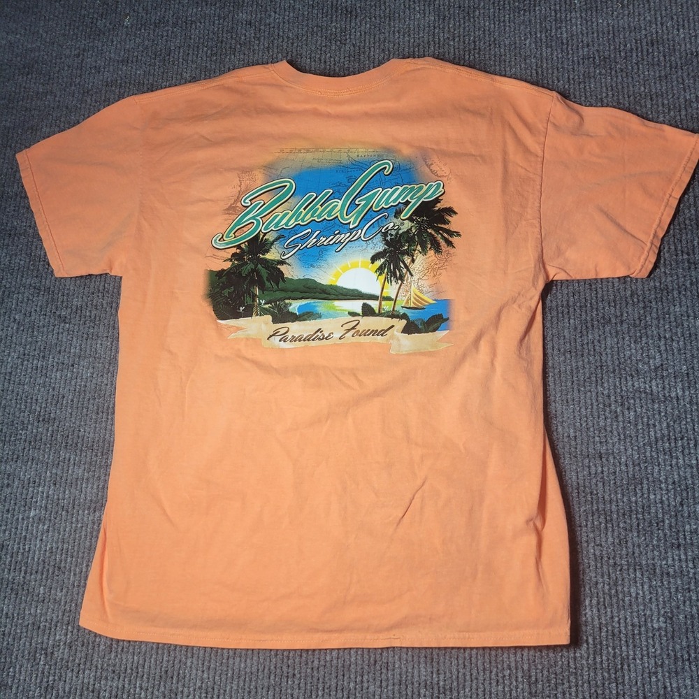 Bubba Gump Shrimp Co Biloxi PARADISE FOUND Melon Color T Shirt Size XL